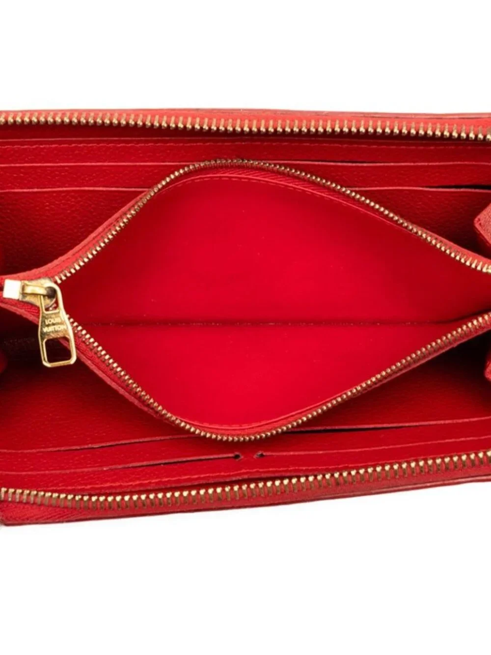 Louis Vuitton Wallet Navy Red Leather